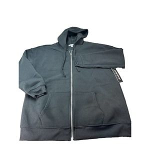 Medium Derek Heart Women's Basic Black‎ Full Zip Crew Neck NWT